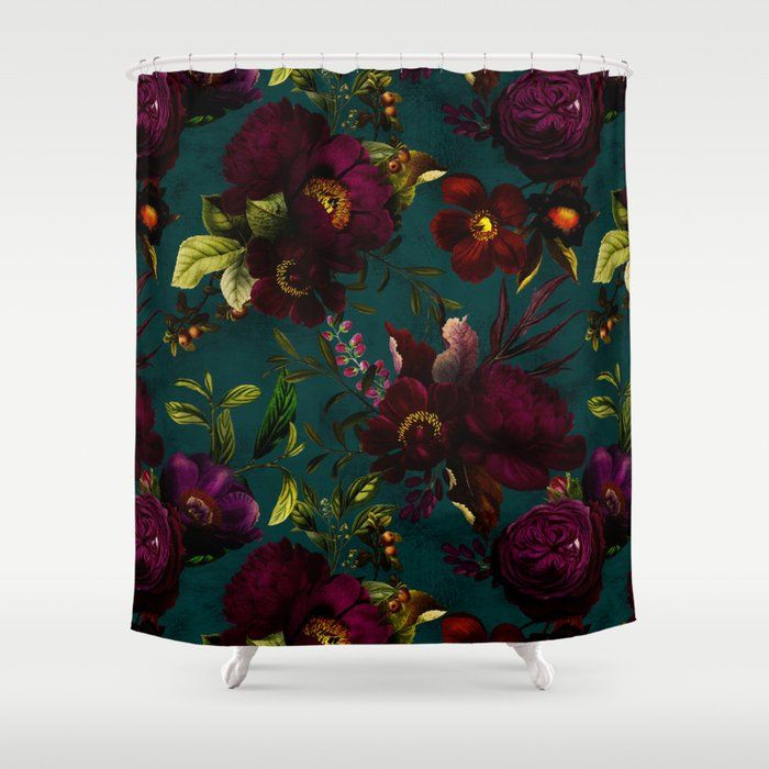 Before Midnight Vintage Flowers Garden Shower Curtain by Vintage Love added by Shannon Harvey