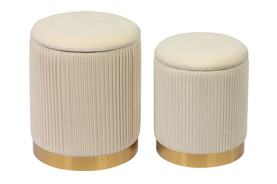 Channeled Velvet Storage Ottomans - Set of 2 added by Tahmeed Chowdhury