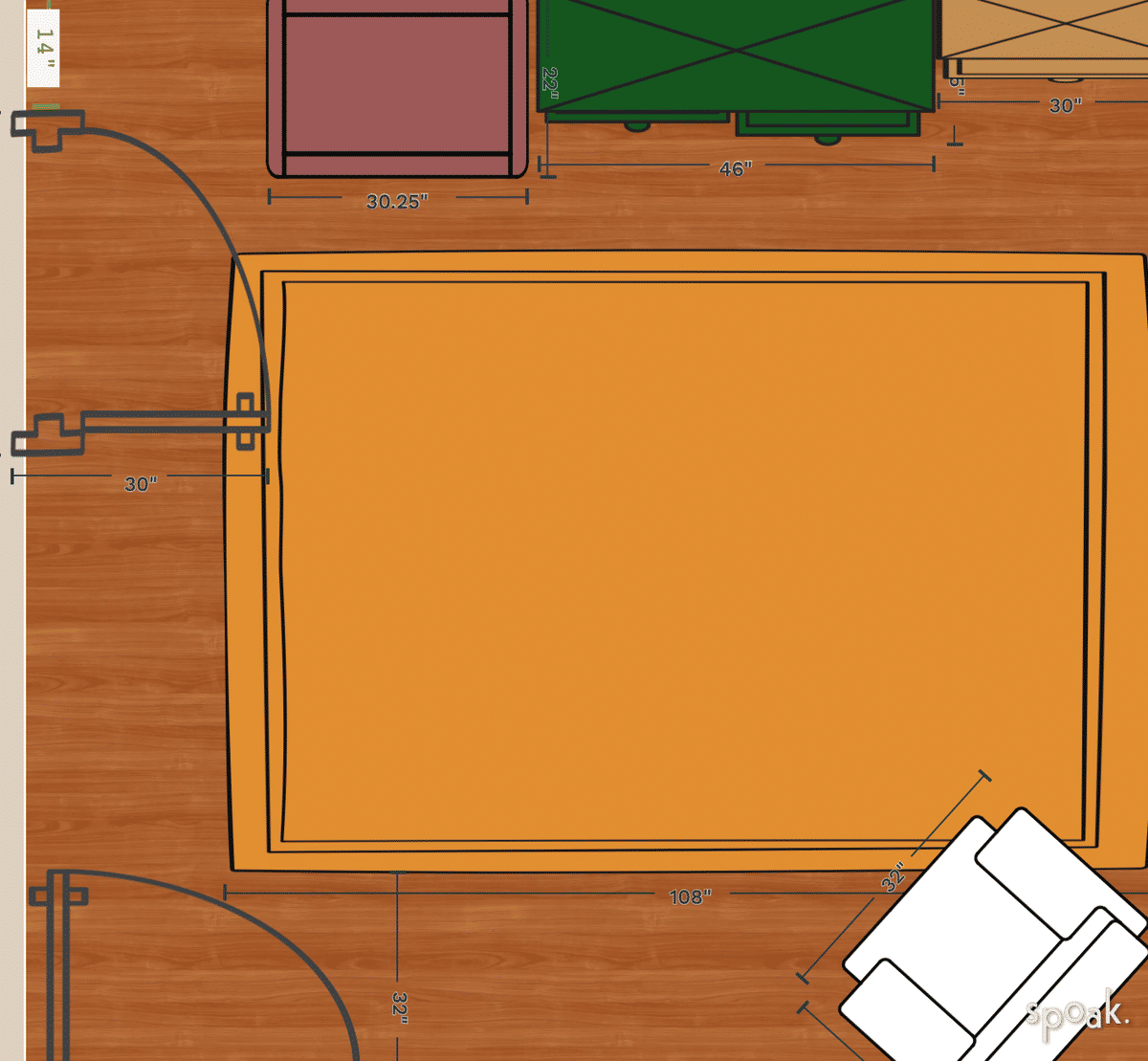 Primary Bedroom Floor Plan designed by Alicia Moonoz