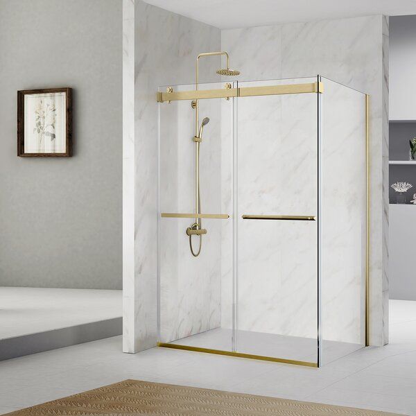 Spezia 60.6'' W 76'' H Semi-Frameless Rectangle Reversible Shower Enclosure added by Kimberly Vranas