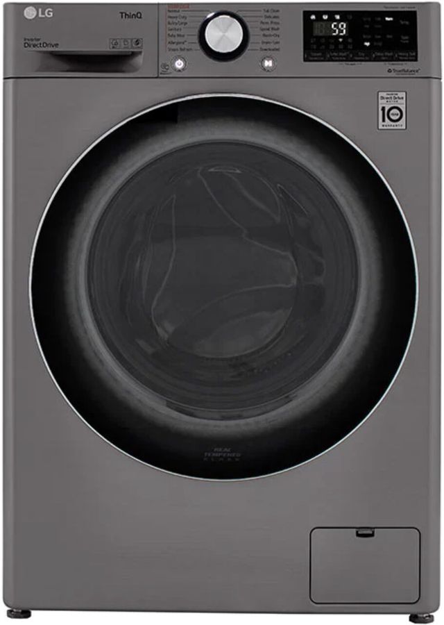 LG WM3555HVA 24 Inch Smart Front Load Washer/Dryer Combo with 2.4 cu.ft. Capacity, 14 Wash Programs, 13 Wash Options, 8 Dry Cycles, TurboWash™, Allergiene™ Cycle, Sanitize Cycle, Steam Refresh, Load Sensing and Delay Start: Graphite Steel added by William Runnels