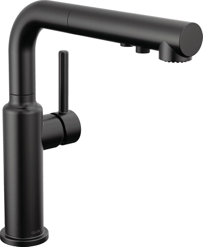 Delta Faucet Daneri Pull-Out Kitchen Faucet, Black Kitchen Faucets with Pull-Out Sprayer, Kitchen Sink Faucet, Faucet for Kitchen Sink with Magnetic Docking, Matte Black 16879-BL-DST added by Erica Ramon