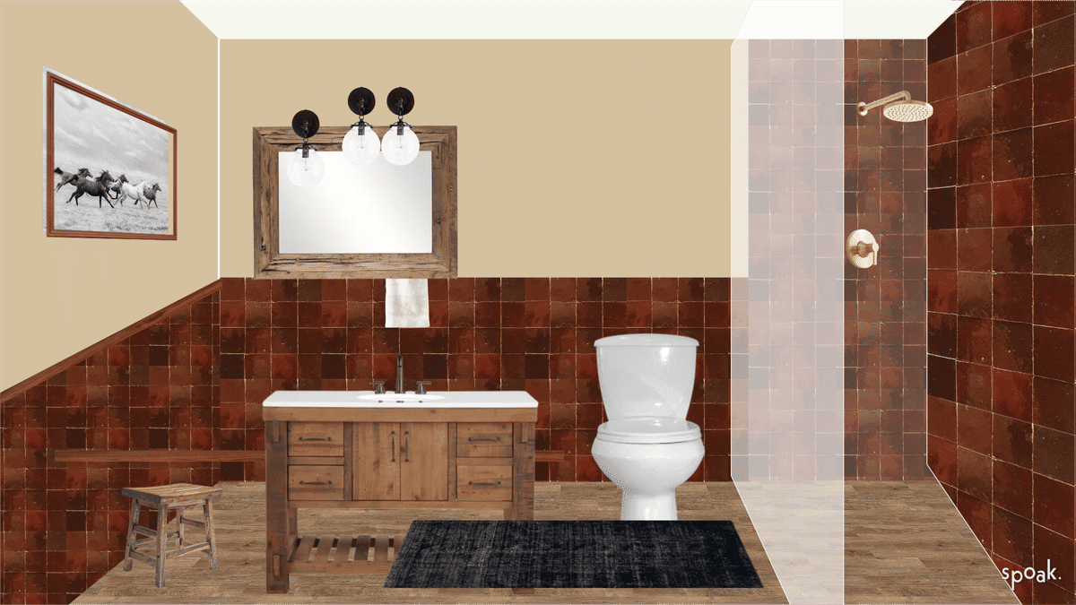 Western half bathroom ideas and inspo., image size:1200x675