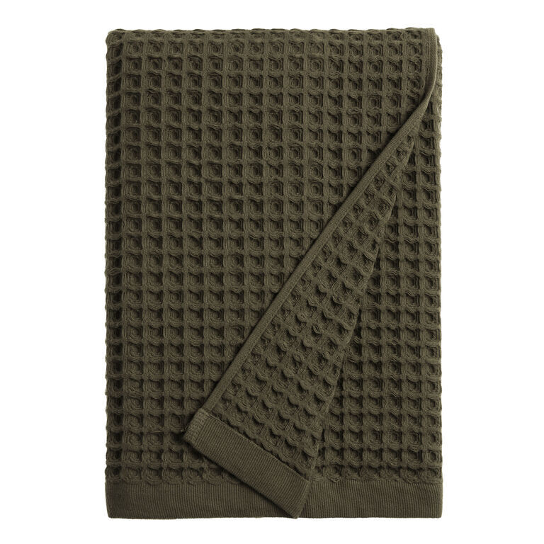 Olive Waffle Weave Cotton Bath Towel added by Where The Heart Is Designs