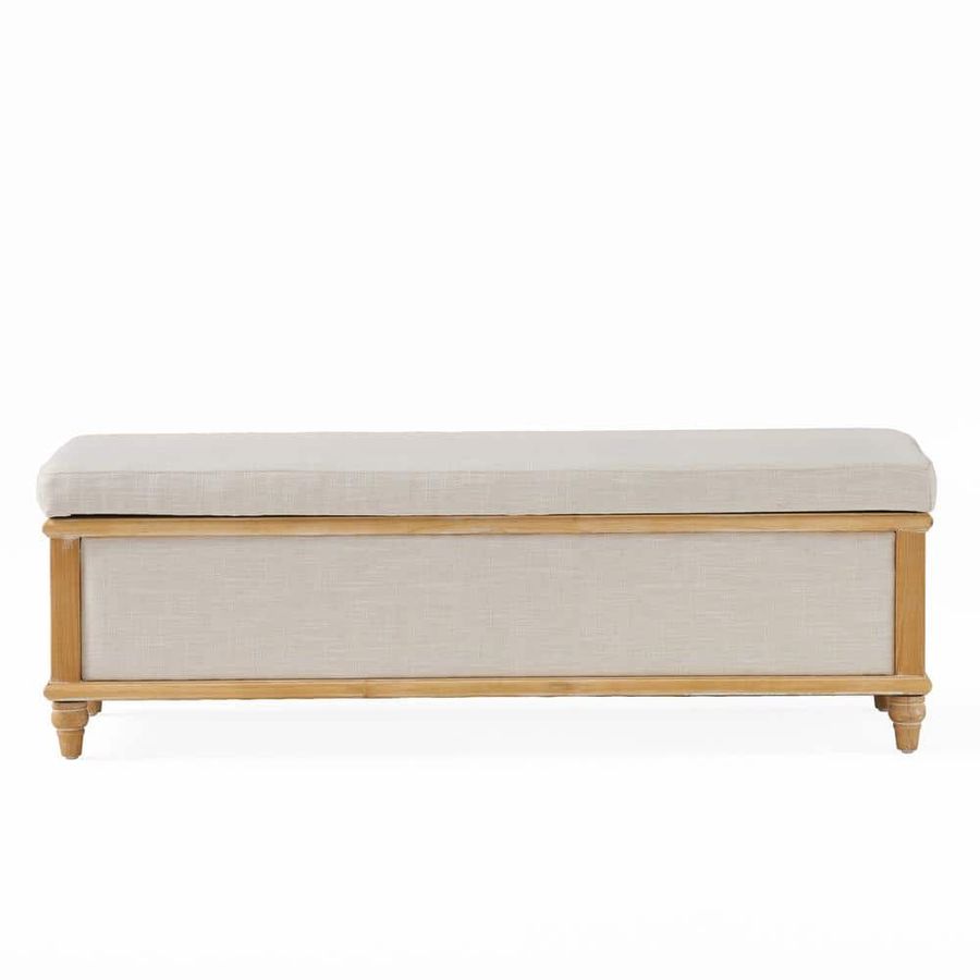 Noble House Abilene Raw White Fabric Storage Bench 793 - The Home Depot added by Natasha Antonioni
