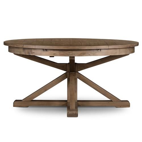 Chabert Industrial Brown Reclaimed Wood Extendable Round Dining Table - Large - 63-79"W added by Amanda Aldridge