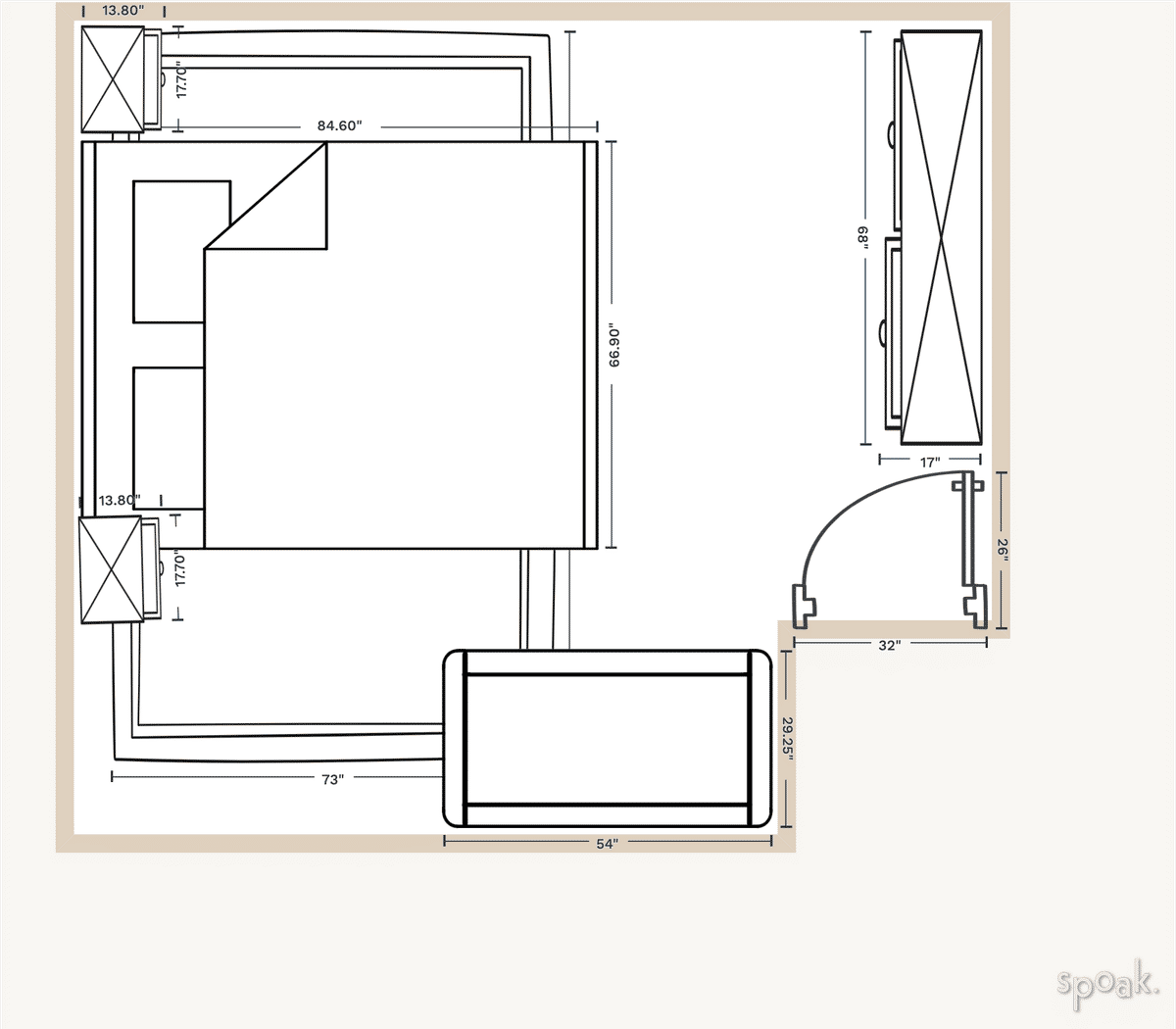 Medium Bedroom Plan designed by Cate Naul