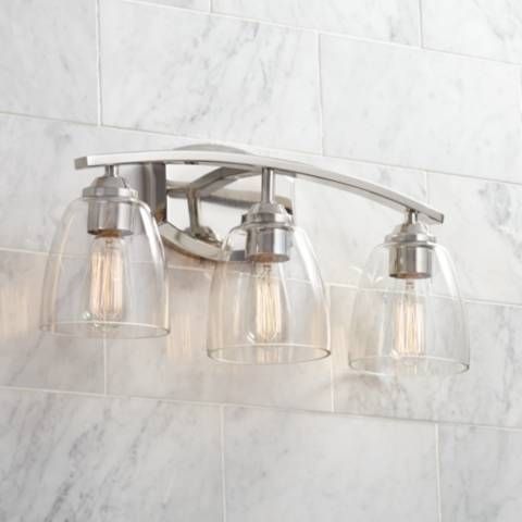 360 Lighting Richter 22" Wide Nickel and Glass 3-Light Bath Light - #38M05 | Lamps Plus added by Stephanie Northrop