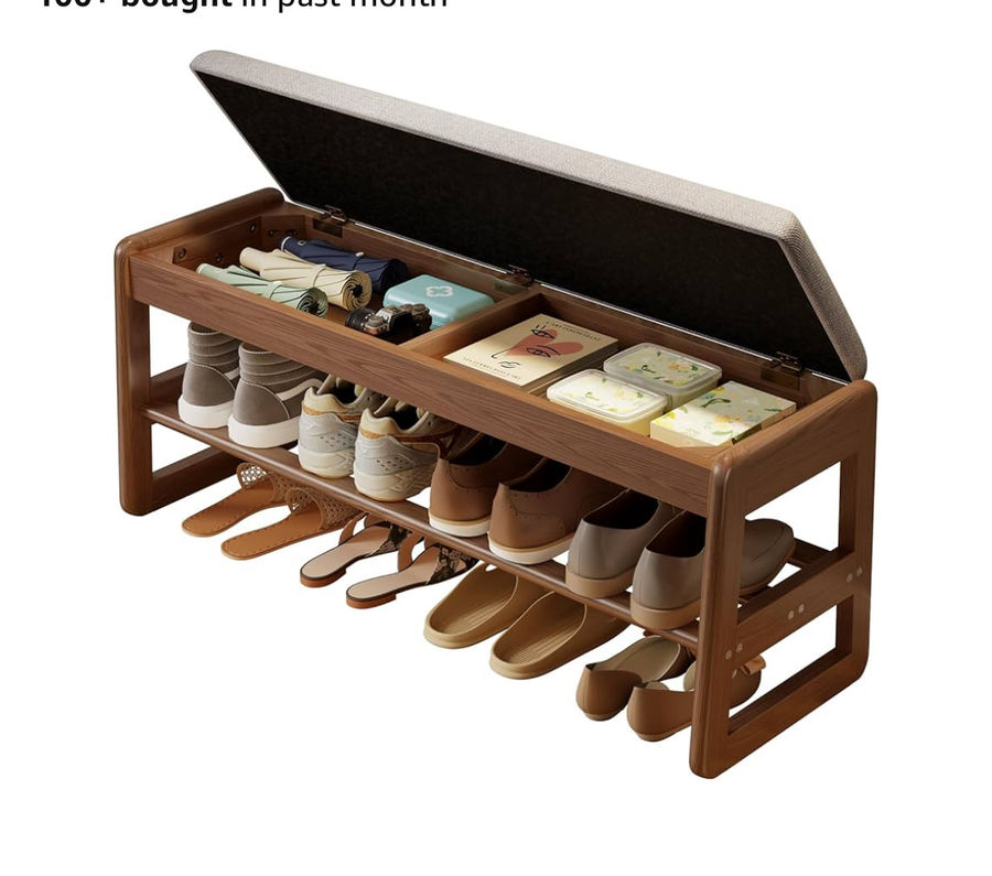 kaslandi shoe rack bench w/ storage added by Brittany Vink