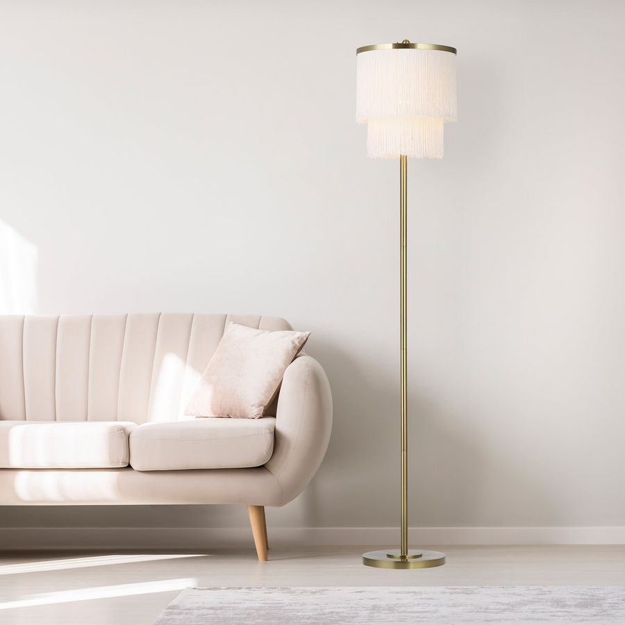 Rosa River of Goods Metal Floor Lamp With Fringe Shade added by Erica Williams