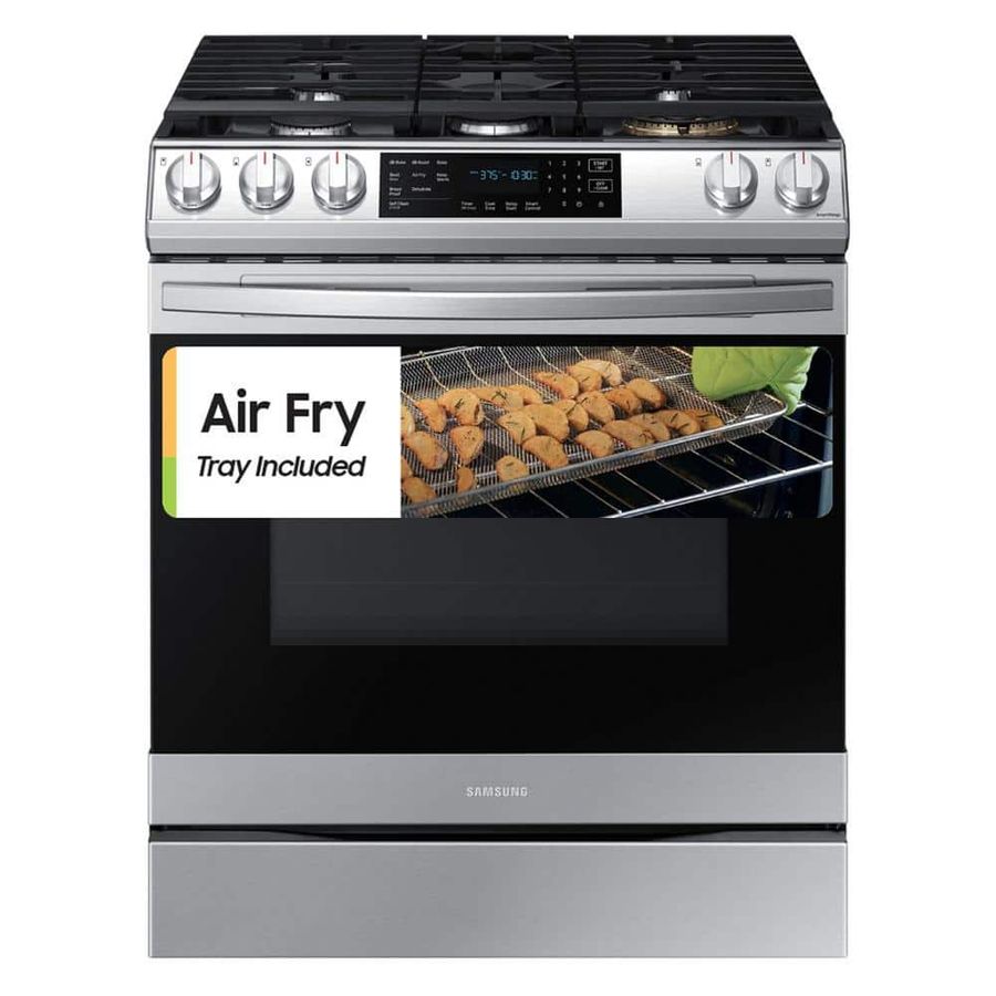 Samsung 30 in. 5 Burner Slide-In Gas Range in Stainless Steel with Convection, Air Fry Cooking NX60T8511SS - The Home Depot added by Alanah Tarpley