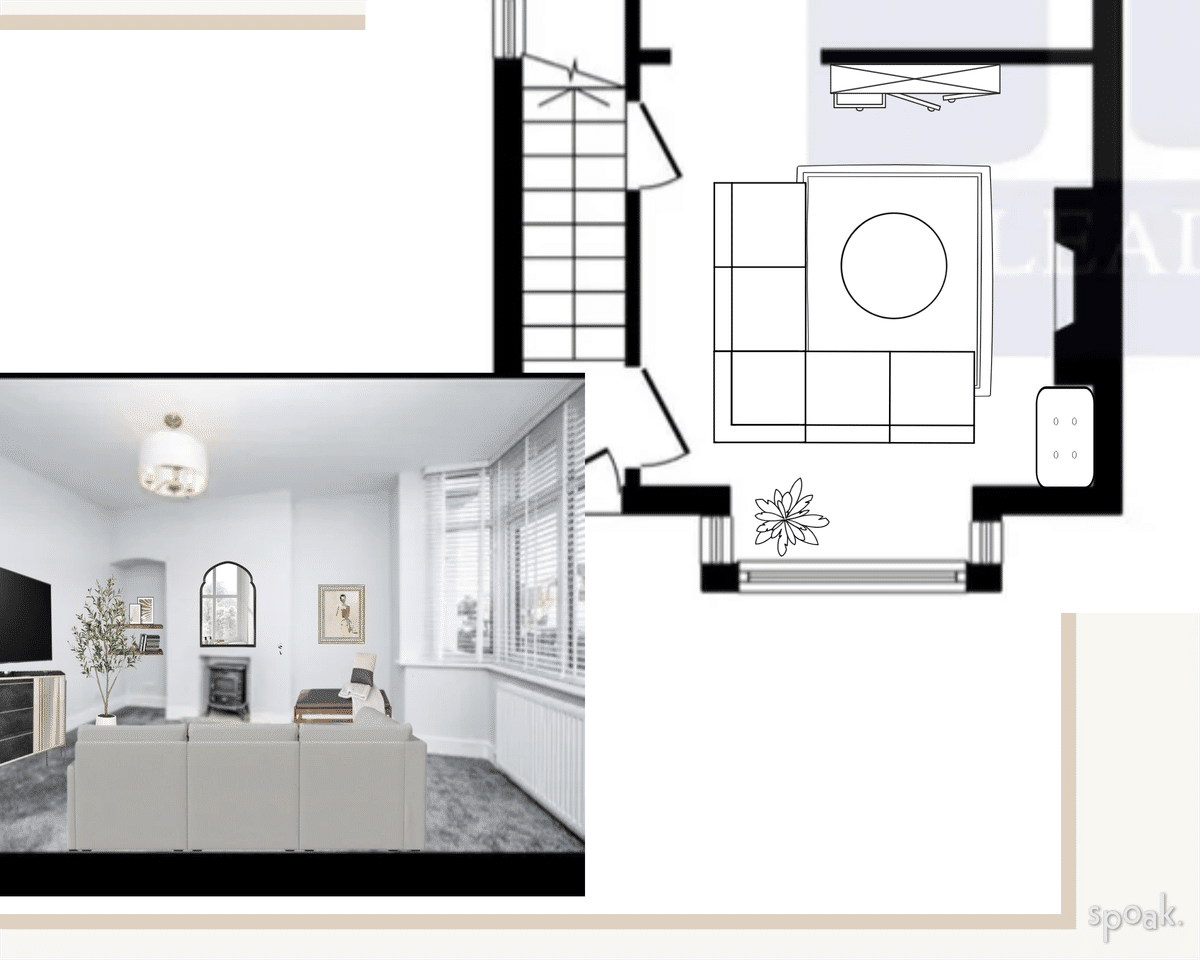 Living Room Floor Plan designed by KATHERINE ECK