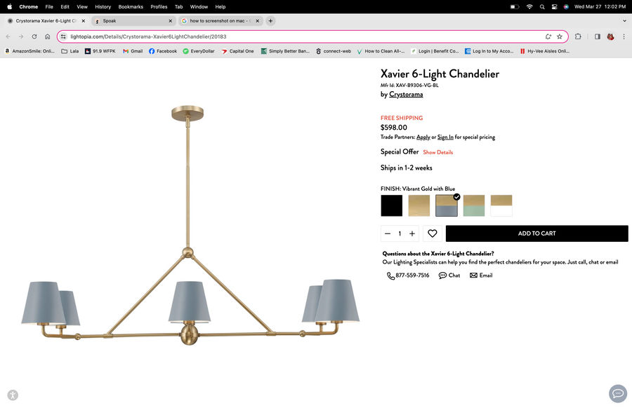 Crystorama Xavier 6-Light Chandelier | Lightopia added by Lauren Link