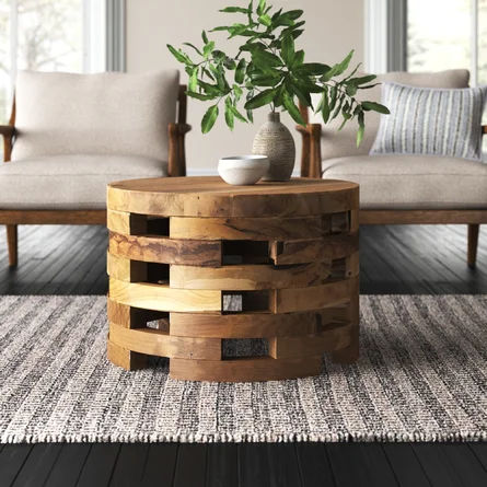 Ramon Solid Wood Drum Coffee Table | Joss & Main added by Laura Vince