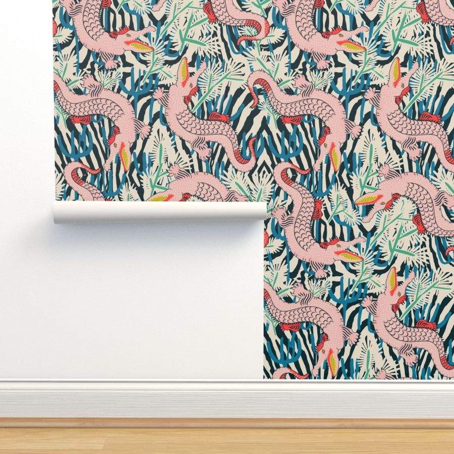 BAZAAR COSMIC GATOR CUSTOM Wallpaper | Spoonflower added by Michelle Rosenhouse