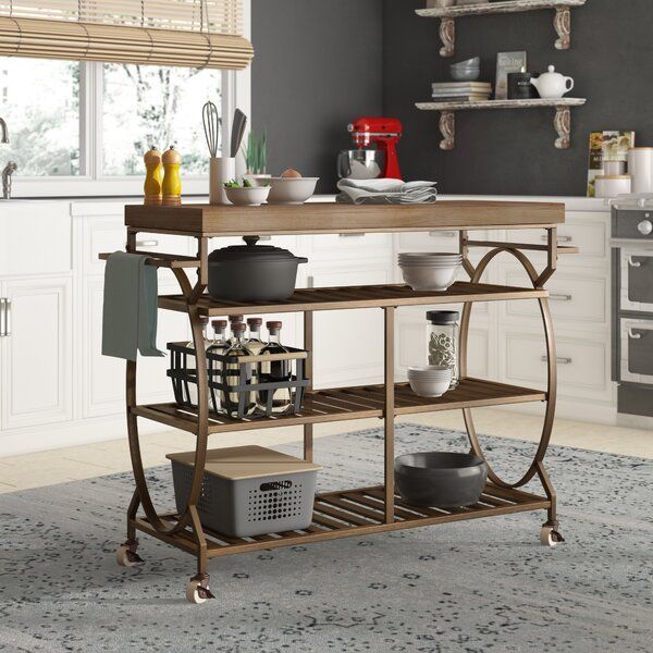 Kibbe 48'' Wide Rolling Kitchen Cart added by Emma Justice