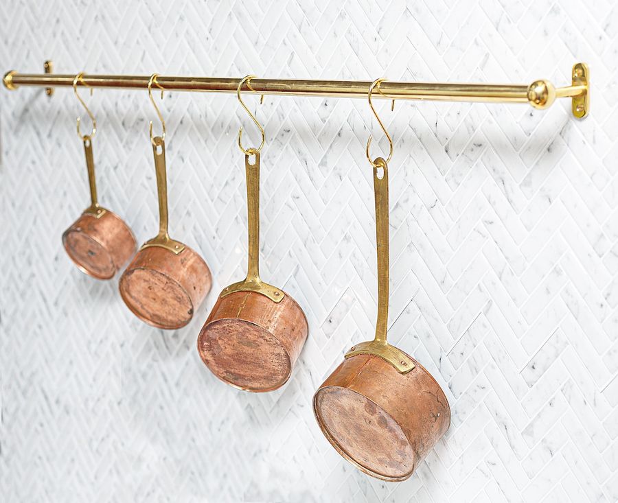 Unlacquered Brass Pot Rail With 5 or 7 s' Hooks - Etsy added by Gaby Carpio