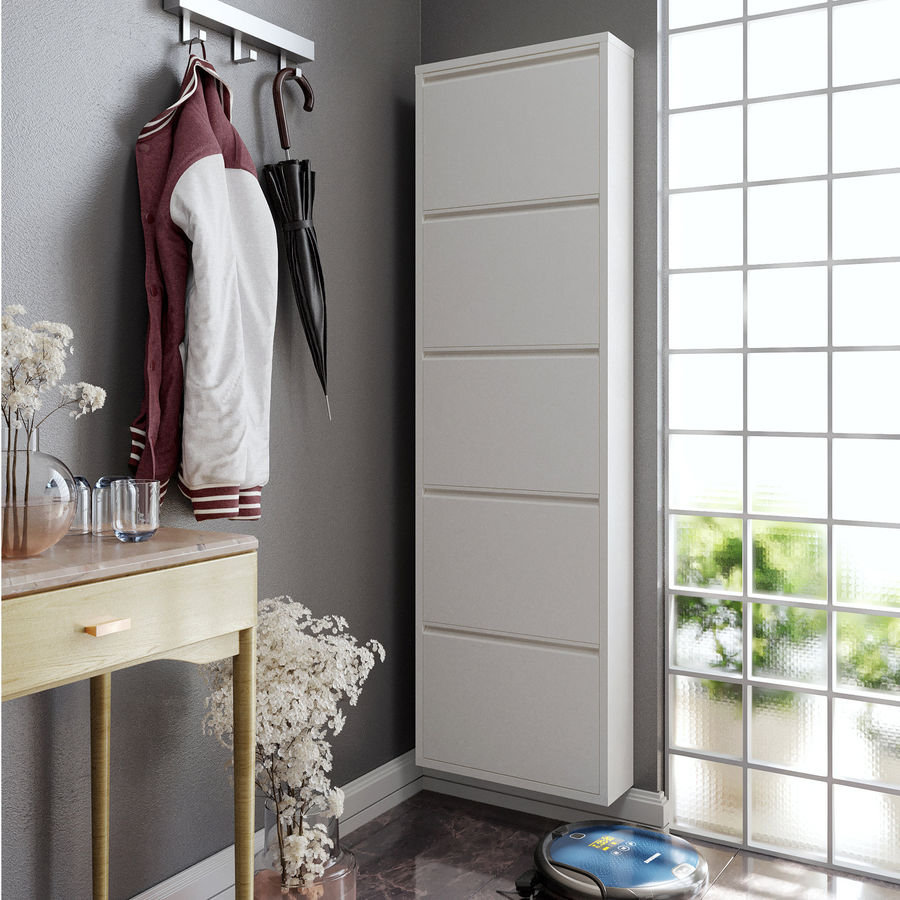 Hokku Designs Antibacterial 5 Tier Metal Shoe Cabinet Without Holes & Reviews | Wayfair added by Rachel Fedorov