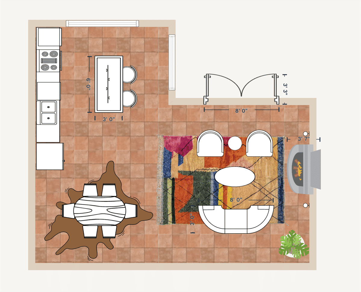 L-Shaped Kitchen Floor Plan designed by Spoak 