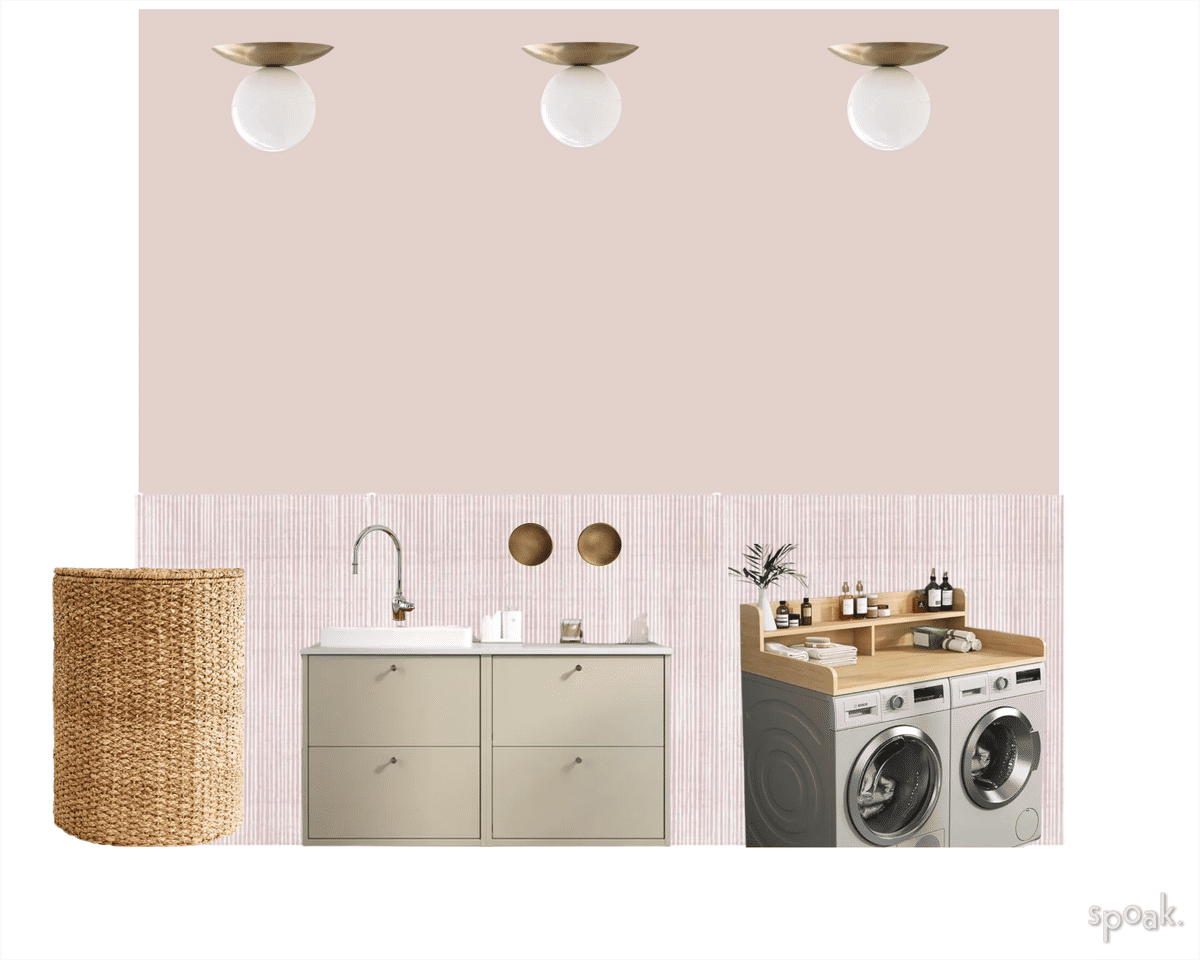 Pink Laundry Room Inspiration designed by Melissa Isles