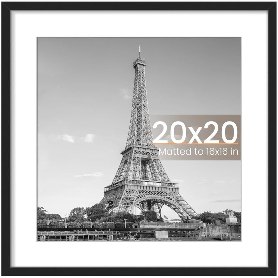 upsimples 20x20 Picture Frame, Display Pictures 16x16 with Mat or 20x20 Without Mat, Wall Hanging Poster Frame, Black, 1 Pack added by Brittney Mitchell