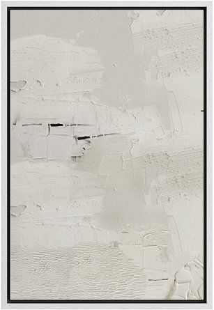 SIGNLEADER SIGNLEADER Framed Canvas Print Wall Art White Grunge Paint Stroke Collage Abstract Shapes Illustrations Modern Art Decorative Bohemian Relax/Calm Nordic For Living Room, Bedroom, Office | Wayfair added by Lauren Elle Jones