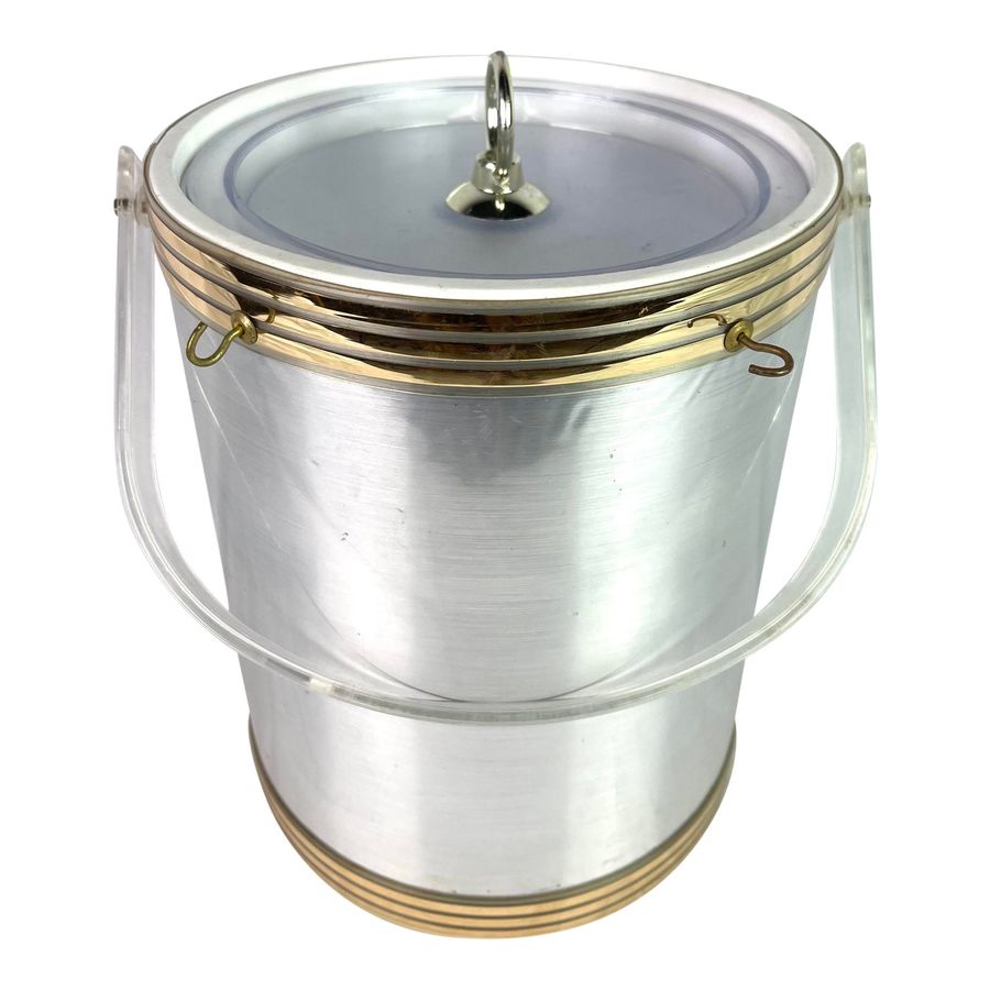 Mid-Century Silver Lucite Gold Ice Bucket added by Suga Lane / ABBY ESSIE STUDIOS