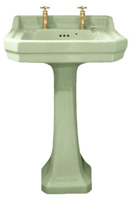TRTC Art Deco Green 56cm Basin with Pedestal added by Kathleen Baumer