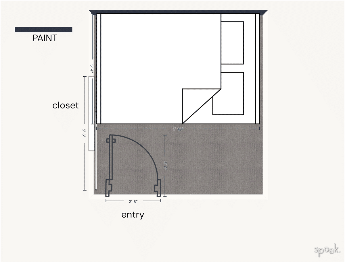 Square Bedroom Floor Plan designed by Hannah Petterson