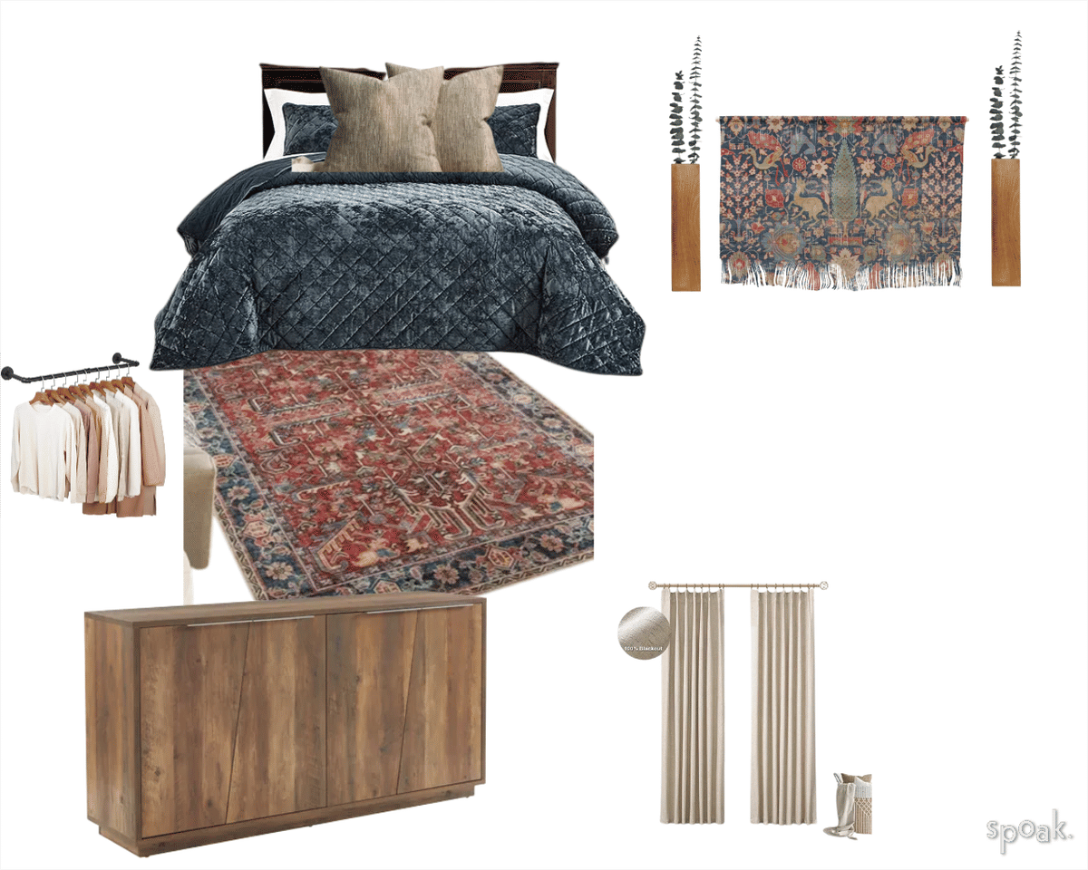 Boho Black Bedroom Inspiration designed by Whitney Crutcher
