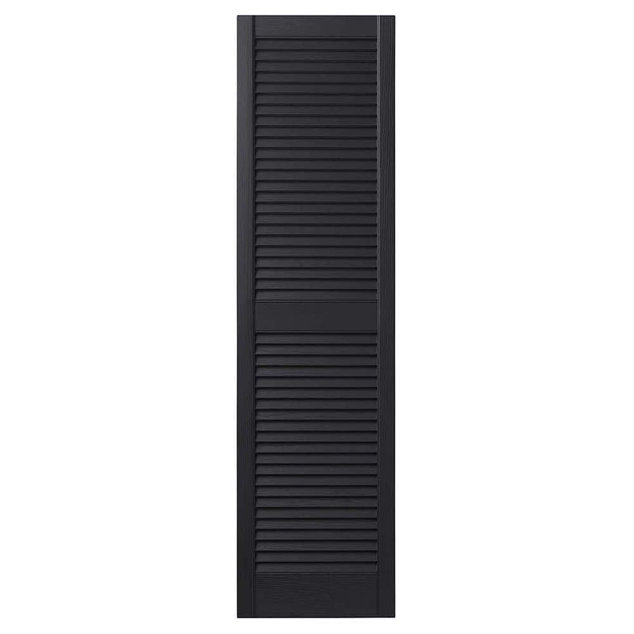 Ply Gem 15 in. x 59 in. Open Louvered Polypropylene Shutters Pair in Black VINLV1559 33 - The Home Depot added by Ann Pellegrino
