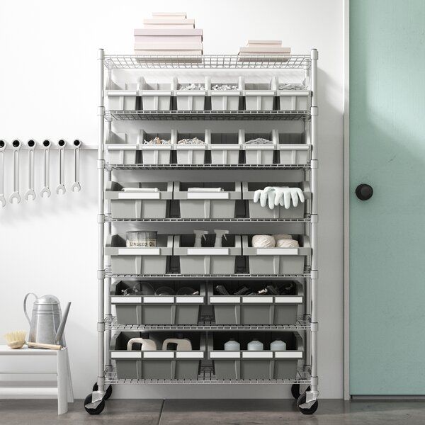 Breedsville 56" H x 36" W x 14" D Commercial 7 Shelf Bin Rack Storage System added by Alyssa Gillespie
