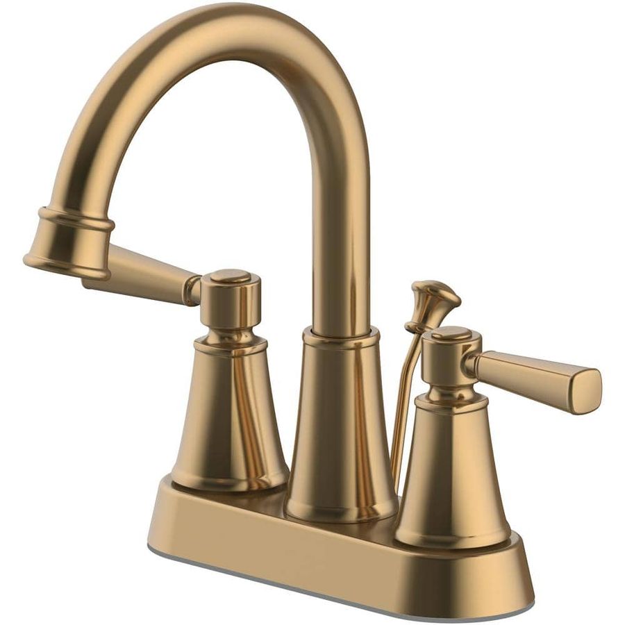 Glacier Bay Melina 4 in. Centerset 2-Handle High-Arc Bathroom Faucet in Matte Gold HD67513W-6C4405 - The Home Depot added by Jenni Winter