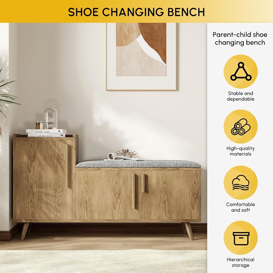 Bench and shoe storage added by Alexandra Faver