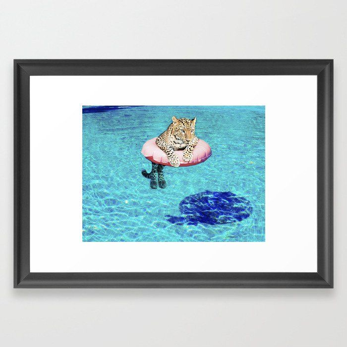 Leopard in the Pool Framed Art Print by Blondie Blue added by Christina Miller