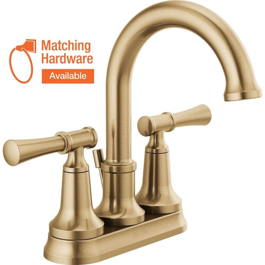 Delta Chamberlain 4 in. Centerset Double-Handle Bathroom Faucet in Champagne Bronze 25747LF-CZ - The Home Depot added by Marisa Bettencourt