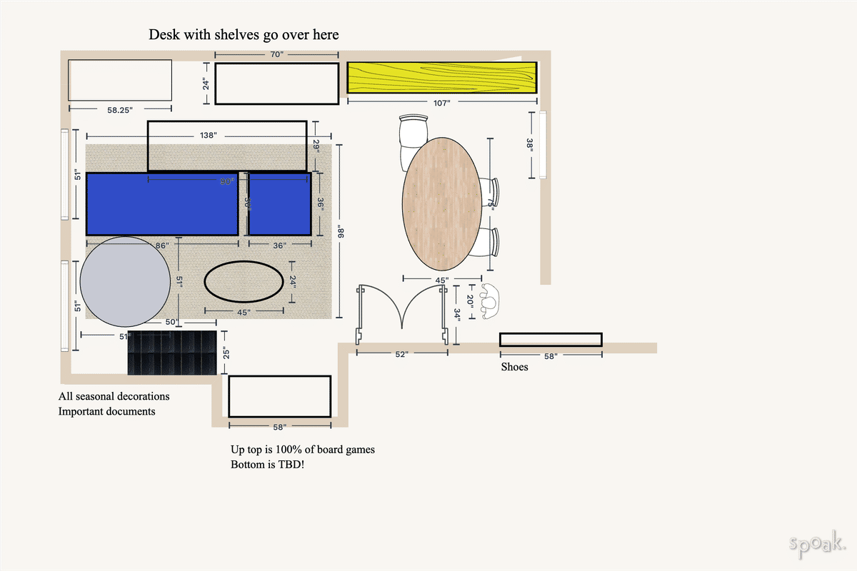 Tv Room Floor Plan designed by Ally Flinn