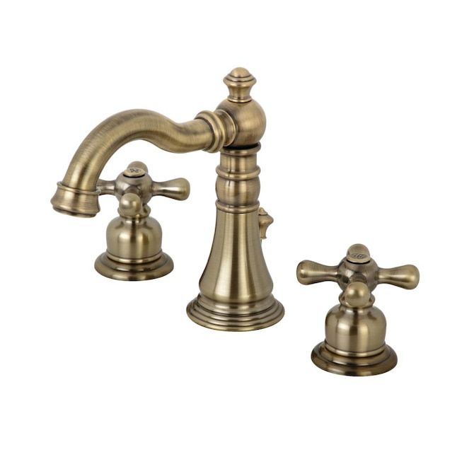 Kingston Brass American Classic Antique Brass 2-handle 8-in widespread Mid-arc Bathroom Sink Faucet with Drain added by Madison Inglett