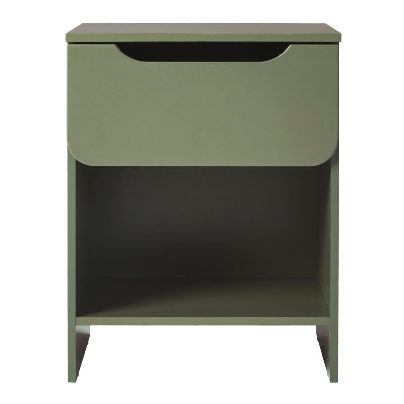 Jaqualine 1-Drawer Nightstand with Storage Cubby added by Haroon Latifi