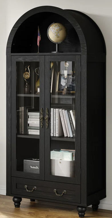 Red Barrel Studio 71"Storage Bookcase,Arched Cabinet with Glass Doors | Wayfair added by Ann-Marie Baumgardner