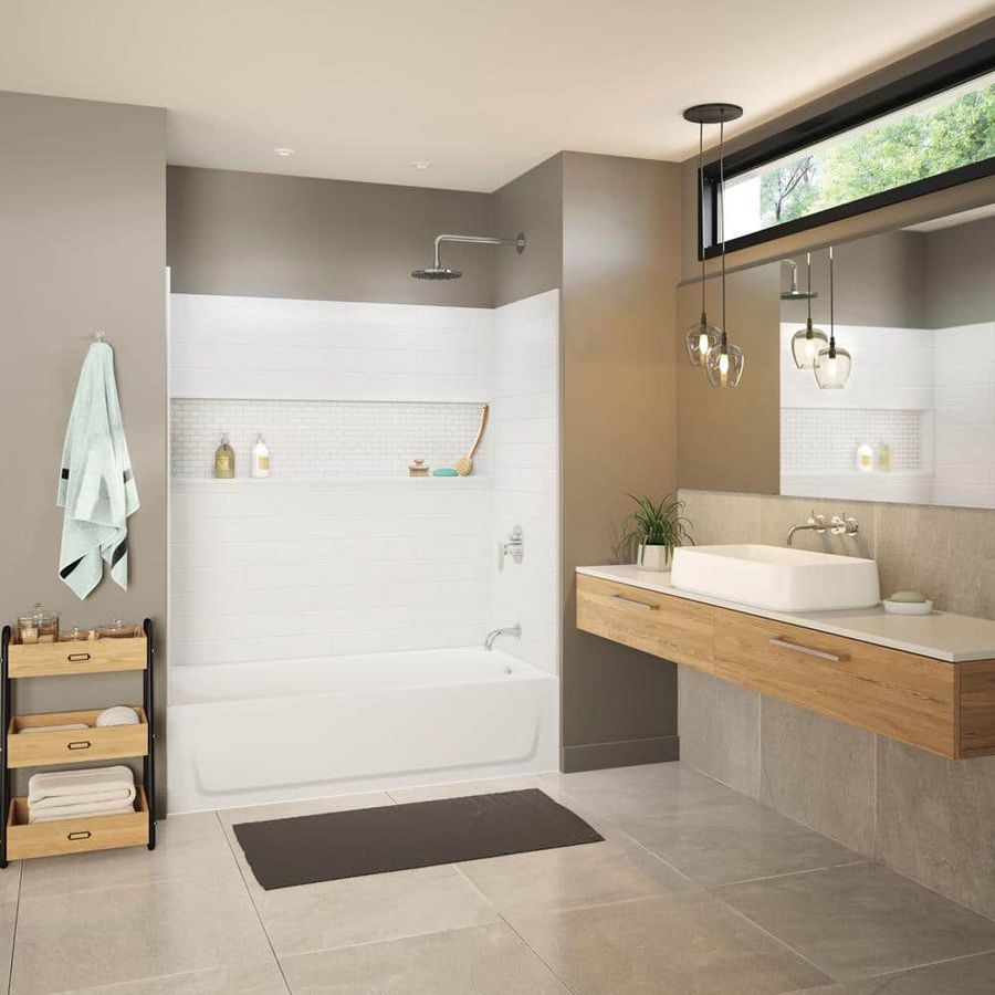 Bootz Industries Nextile 30 in. x 60 in. x 60 in. 4-Piece Direct-to-Stud Alcove Tub Surround in White Z041-5000 - The Home Depot added by Brittany Uitermarkt