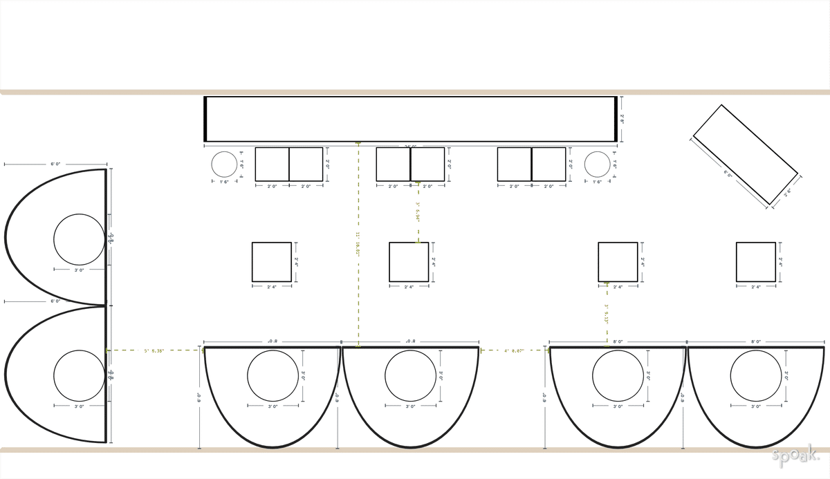 Living + Dining Room Floor Plan designed by Chelsey Dunkel