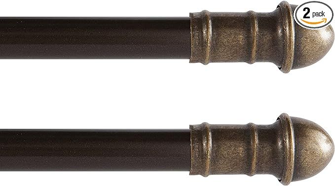 Interior Living 28-48 in. Adjustable Petite Café Curtain Rod, 2-Pack, 7/16 in. Diameter, Bronze added by Grace Zodikoff