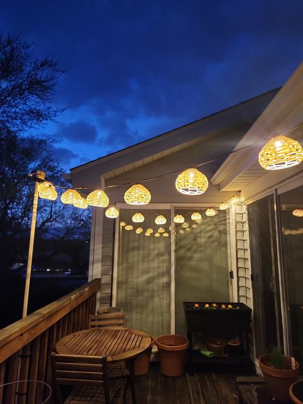 Outdoor/Indoor 10 ft. Plug-In Round Globe Bulb LED Rattan String Light added by Morgan Selgrade