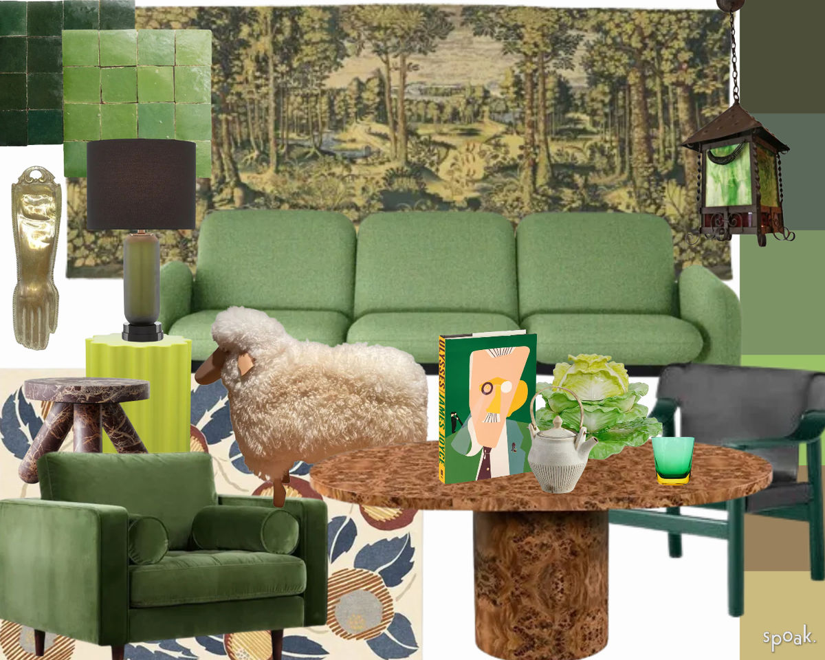 Green Living Room Ideas designed by Chloe Valdez