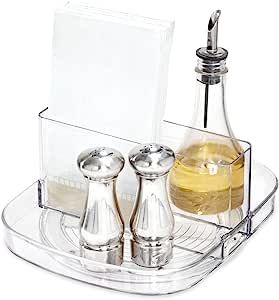 iDesign Linus Plastic Lazy Susan Napkin and Condiments Turntable Holder for Kitchen Countertops and Dining Tables, Clear added by Samantha Erickson