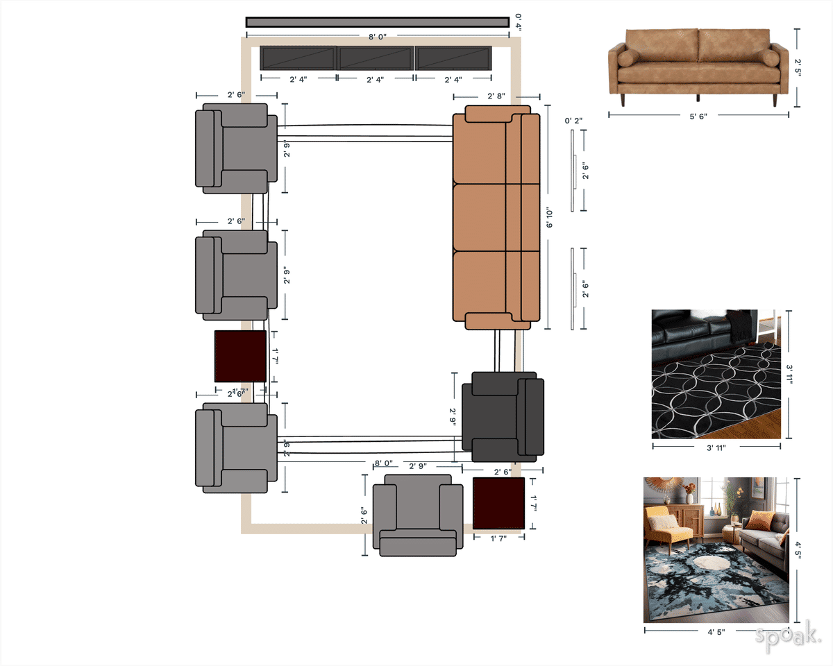 Living Room Floor Plan designed by Maddy Dowler