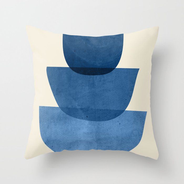 Abstract Shapes 37-Blue Throw Pillow by ThingDesign added by Amanda Manganaro
