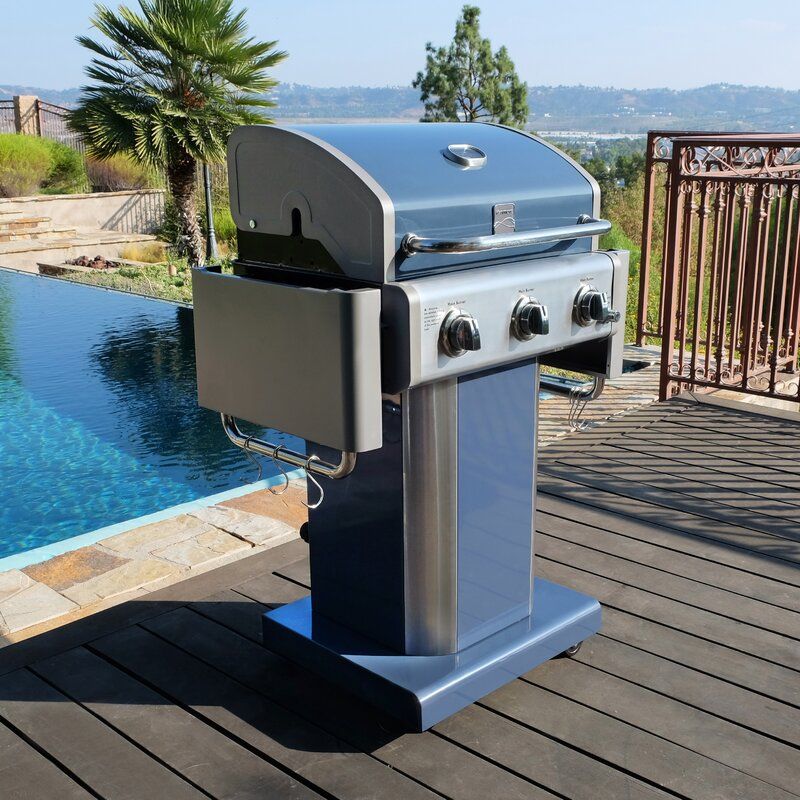 Kenmore 3 - Burner Compact Liquid Propane Gas Grill with Foldable Side Tables added by sallie tyler