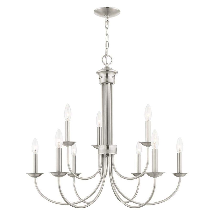 Livex Lighting Estate 10 Light Brushed Nickel Chandelier 42687-91 - The Home Depot added by hayley jones